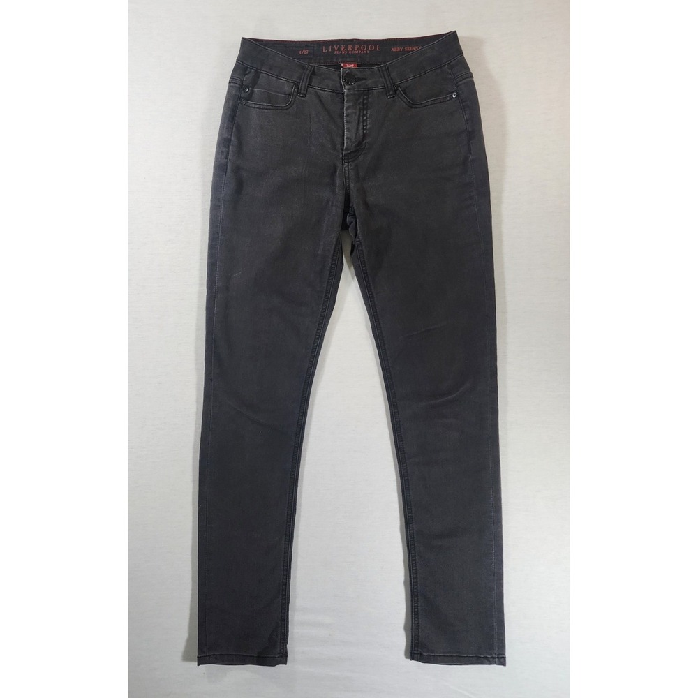 Liverpool Abby Skinny Jeans Women 4/27 Grey Platinum Wash Stretch Denim‎ Casual